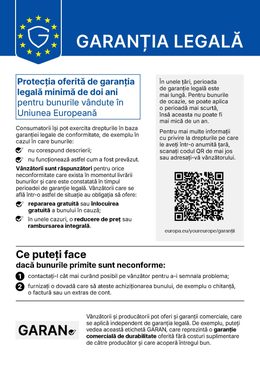 Notificarea armonizată UE privind garanția legală de conformitate